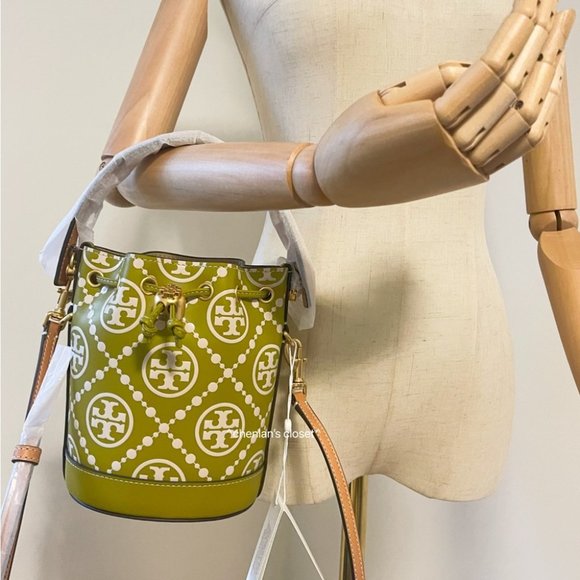 🔥NeW! Tory Burch T Monogram Embossed Contrast Mini Bucket Bag - Picture 9 of 17
